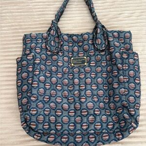 Marc by Marc Jacobs Blue Patterned Nylone Tote Bag